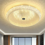 Simple Dimmable Crystal  Flush Ceiling Lamp for Living Room