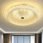 Simple Dimmable Crystal  Flush Ceiling Lamp for Living Room