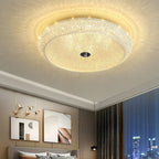 Simple Dimmable Crystal  Flush Ceiling Lamp for Living Room
