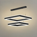 Modern 3-Tier Linear Square Dimmable LED Chandelier