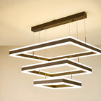 Modern 3-Tier Linear Square Dimmable LED Chandelier