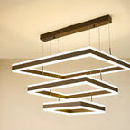 Modern 3-Tier Linear Square Dimmable LED Chandelier
