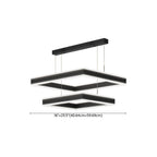Modern 3-Tier Linear Square Dimmable LED Chandelier
