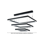 Modern 3-Tier Linear Square Dimmable LED Chandelier