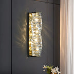 2-Light Geometric Wall Light with Clear Crystal
