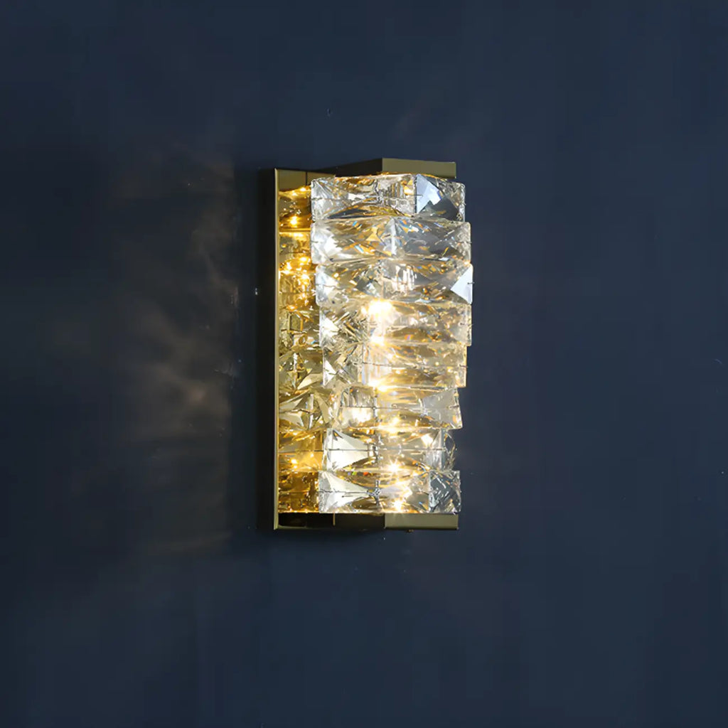 2-Light Geometric Wall Light with Clear Crystal