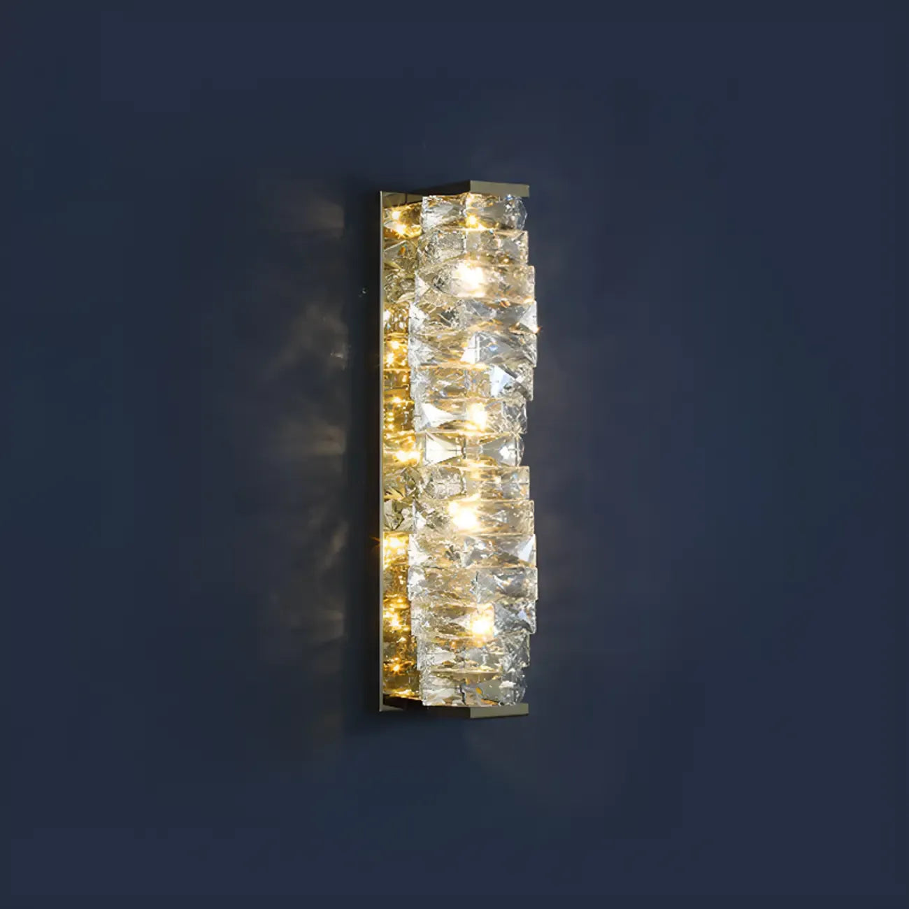 2-Light Geometric Wall Light with Clear Crystal