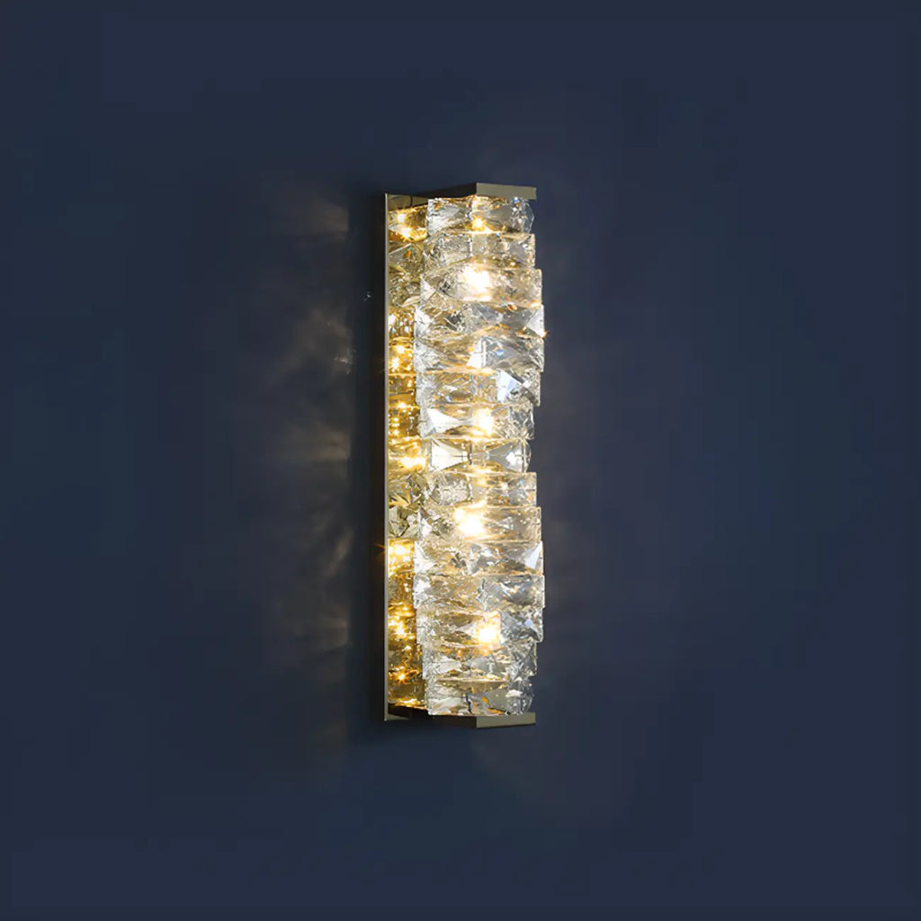 2-Light Geometric Wall Light with Clear Crystal