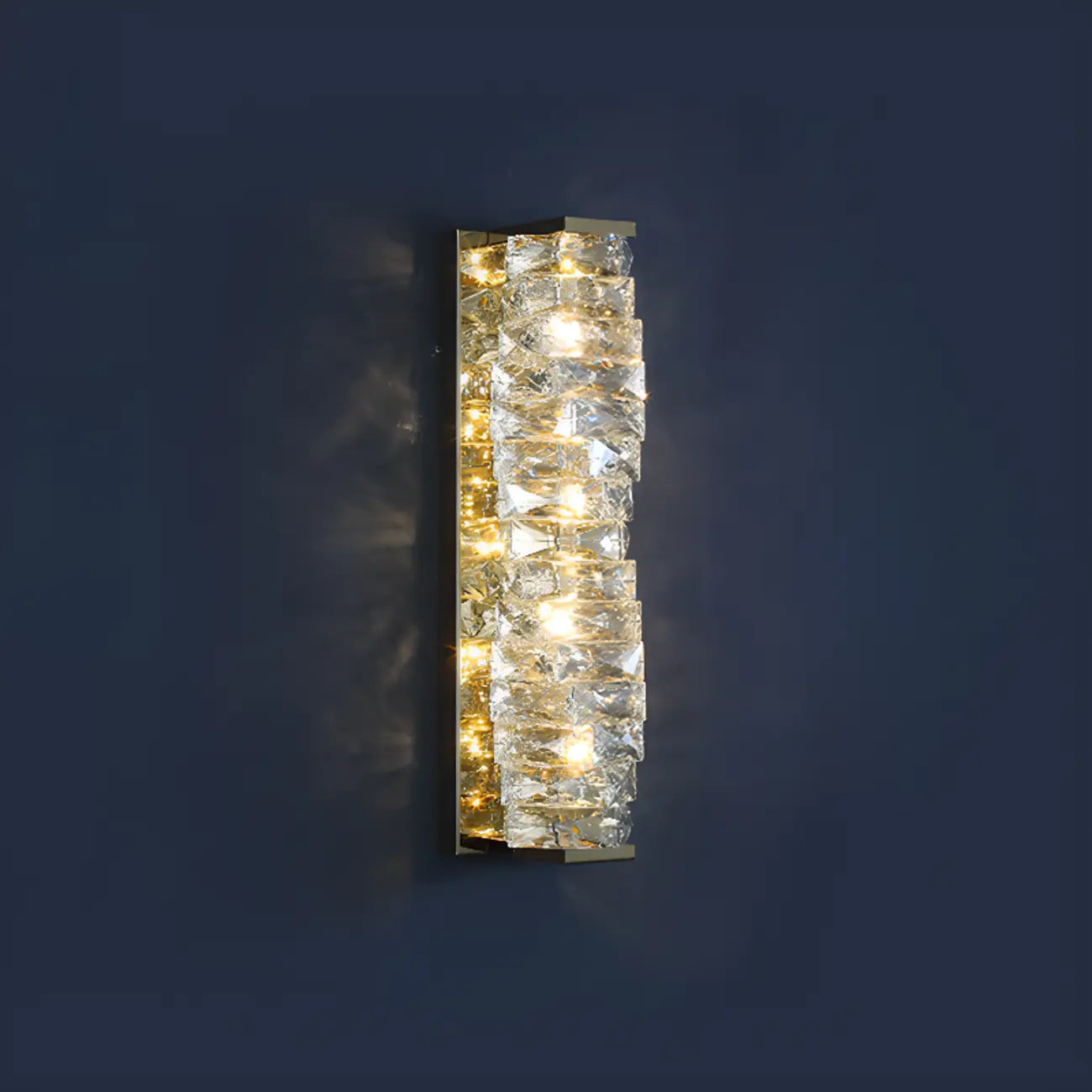 2-Light Geometric Wall Light with Clear Crystal