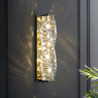 2-Light Geometric Wall Light with Clear Crystal