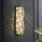 2-Light Geometric Wall Light with Clear Crystal
