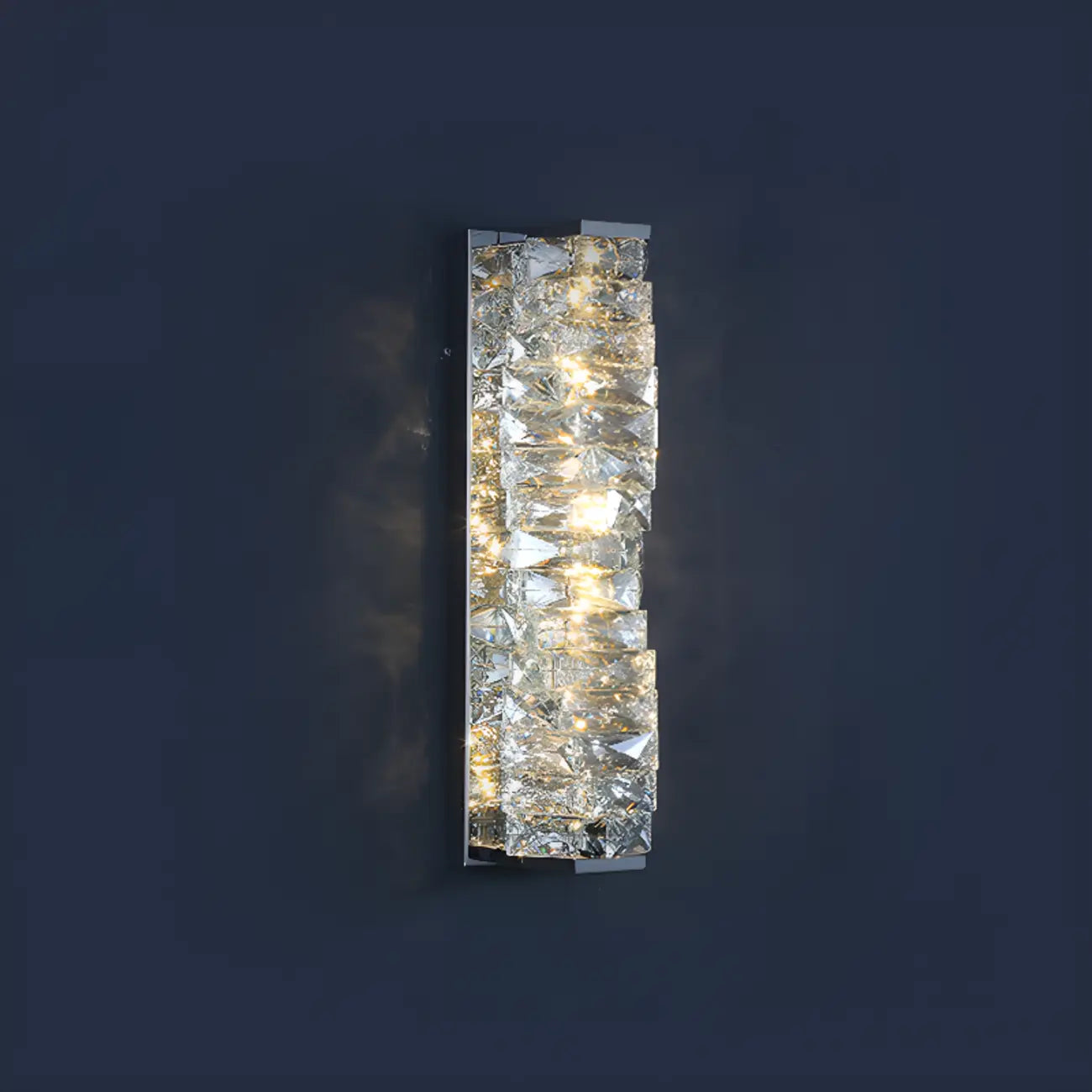 2-Light Geometric Wall Light with Clear Crystal