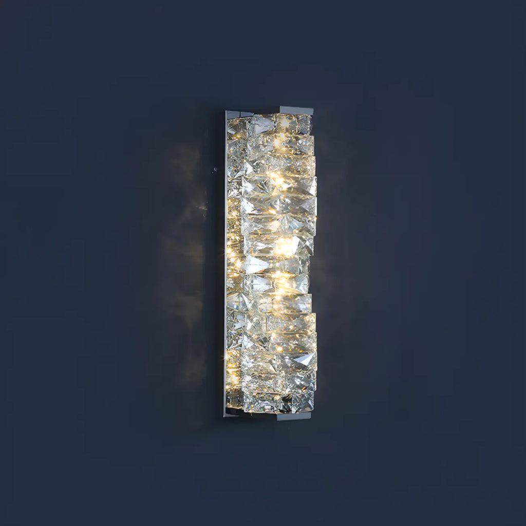 2-Light Geometric Wall Light with Clear Crystal
