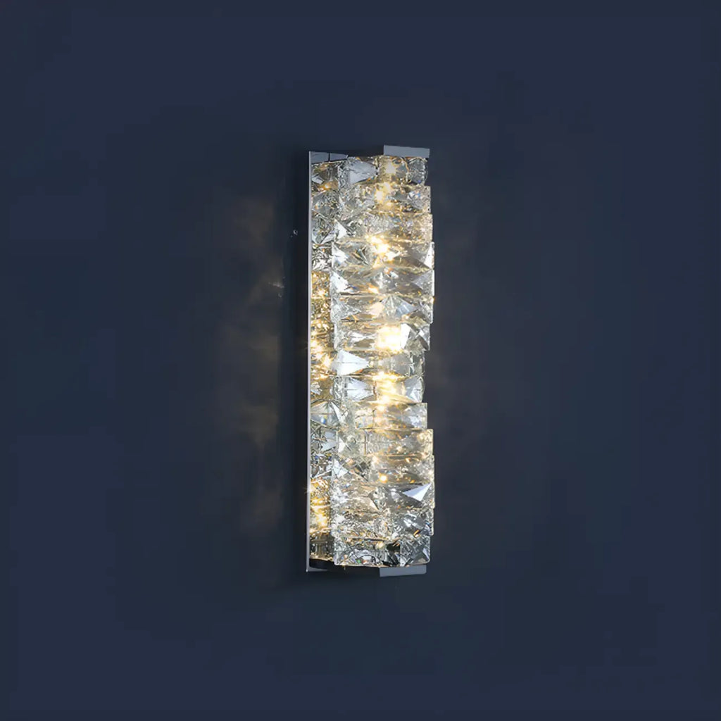 2-Light Geometric Wall Light with Clear Crystal