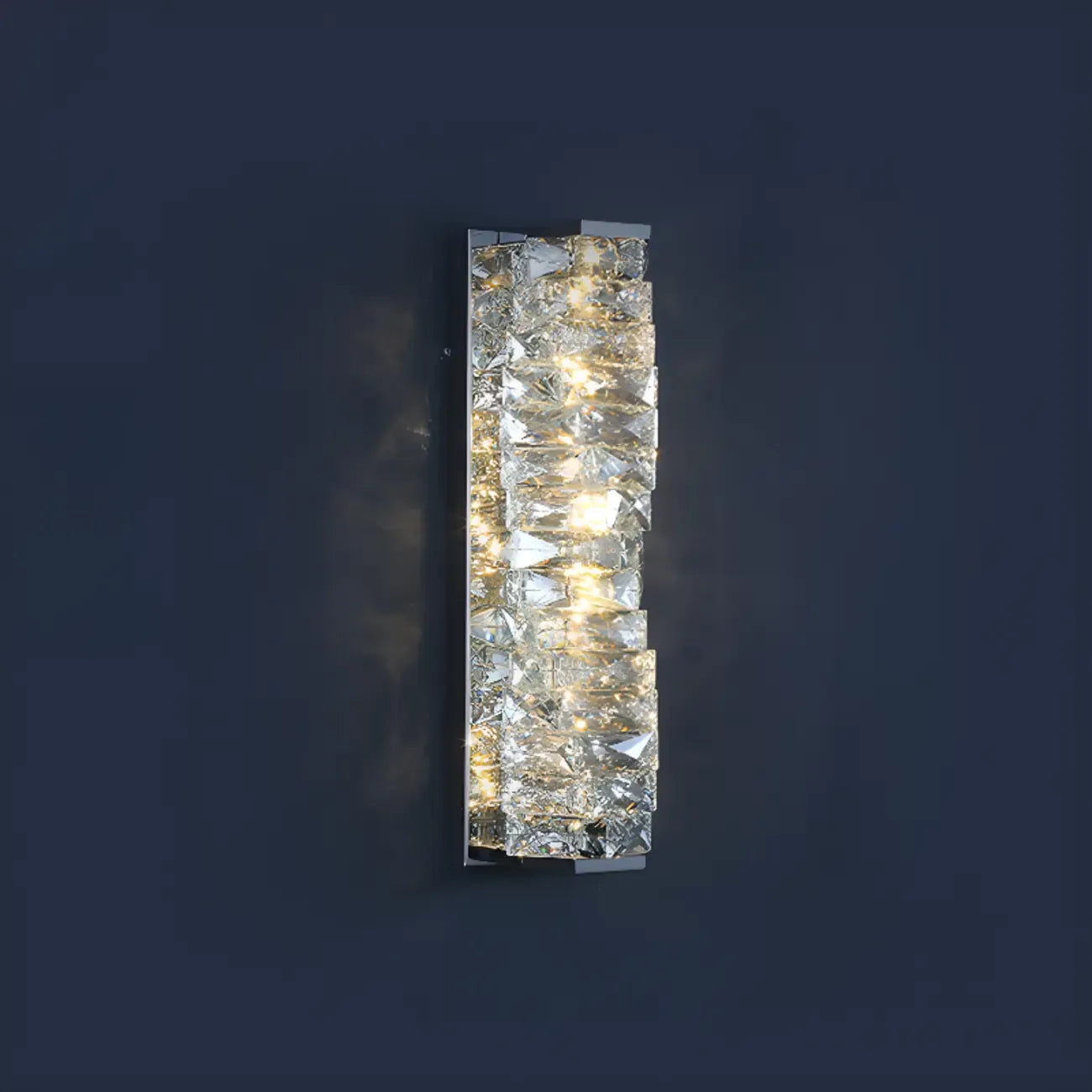 2-Light Geometric Wall Light with Clear Crystal