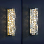 2-Light Geometric Wall Light with Clear Crystal