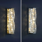 2-Light Geometric Wall Light with Clear Crystal
