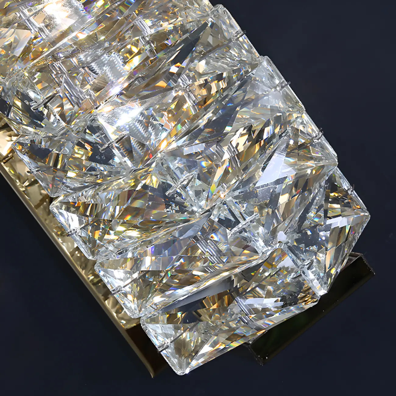 2-Light Geometric Wall Light with Clear Crystal