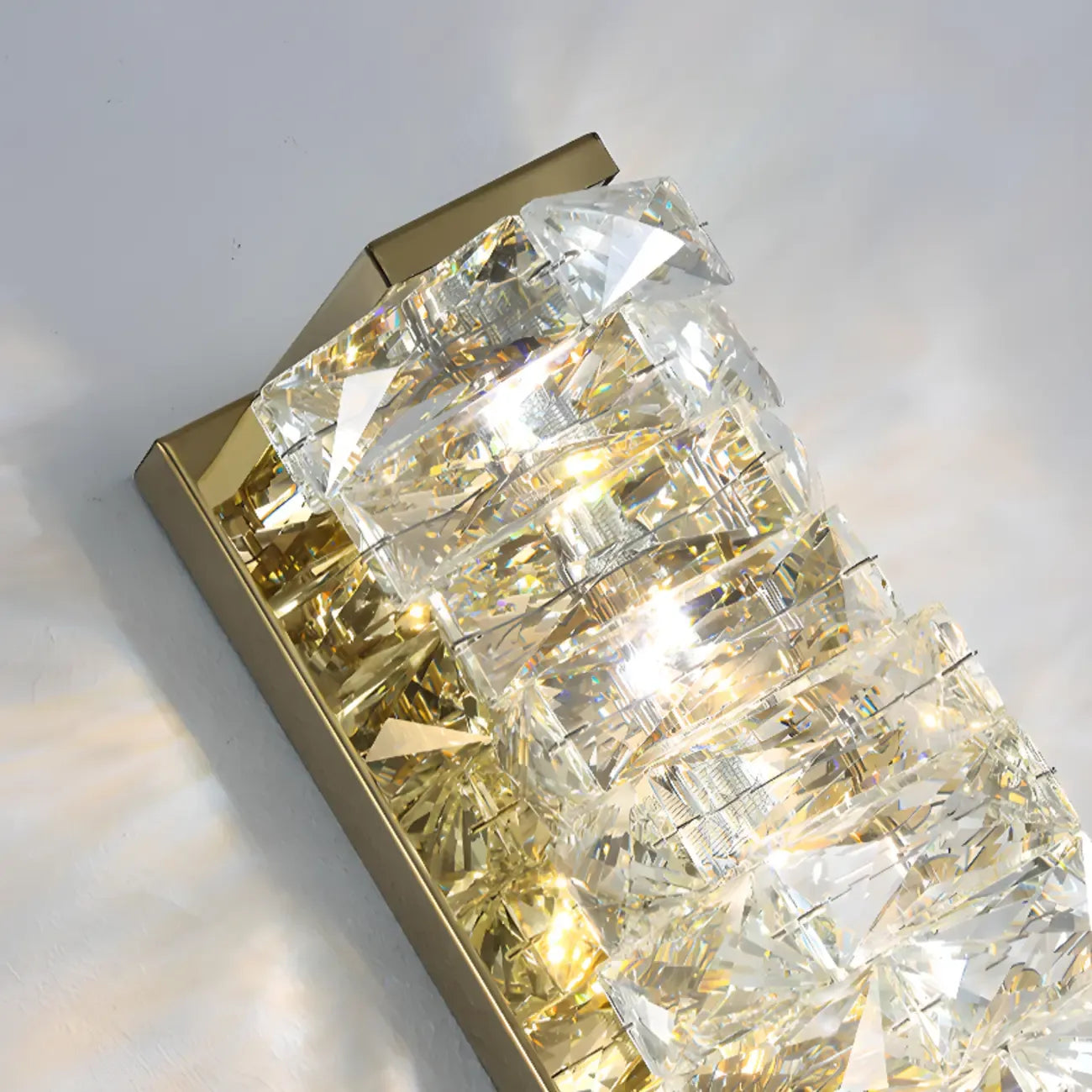 2-Light Geometric Wall Light with Clear Crystal