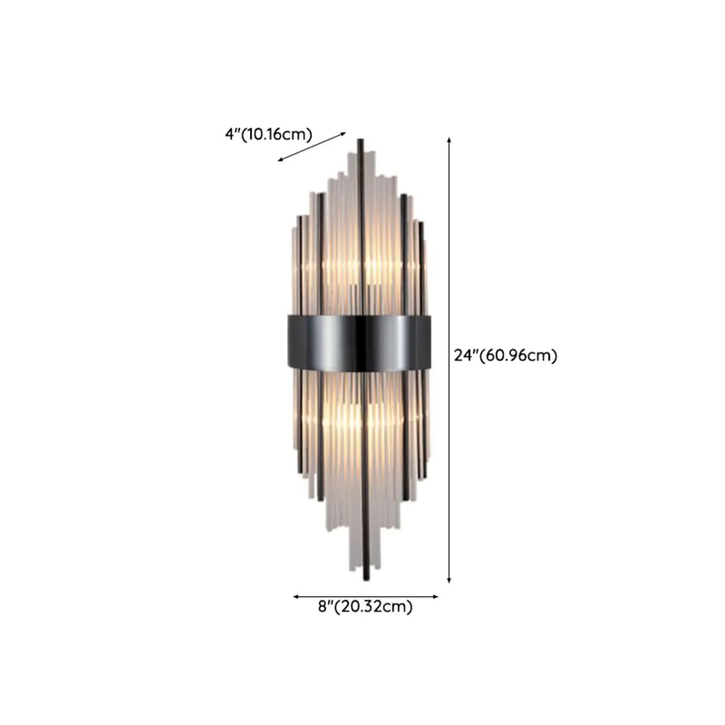 2-Light Geometric Wall Light with Clear Crystal