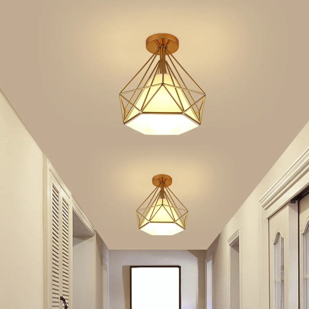 Creative Iron LED Semi Flush Lamp Fixture for Indoor Lighting