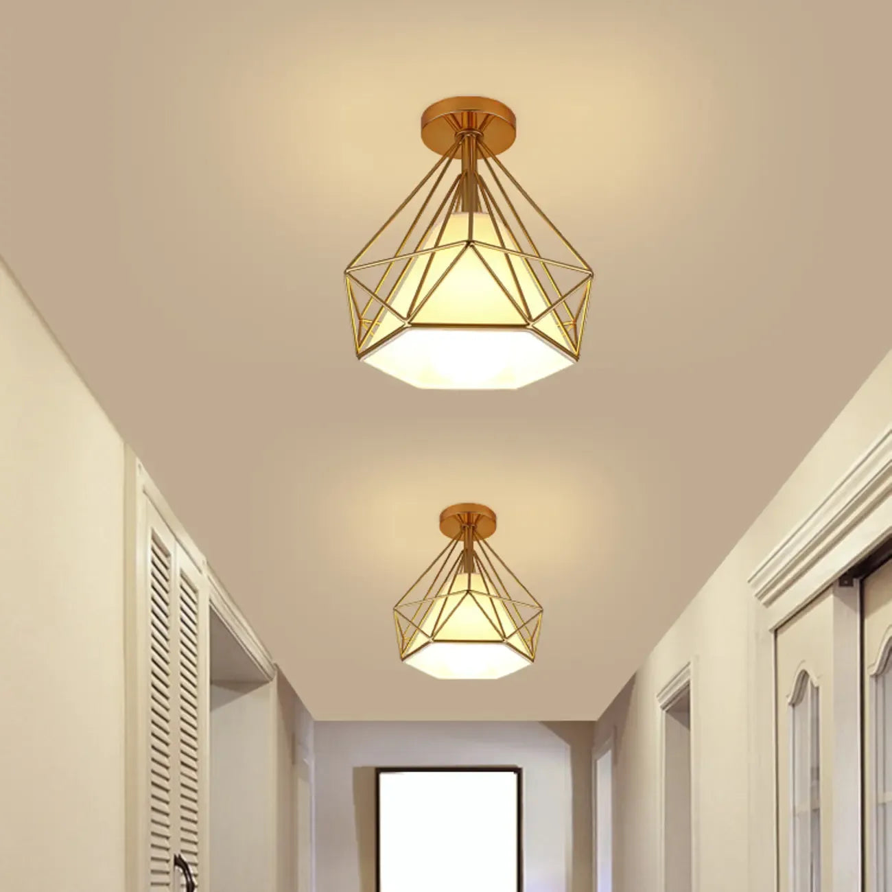 Creative Iron LED Semi Flush Lamp Fixture for Indoor Lighting