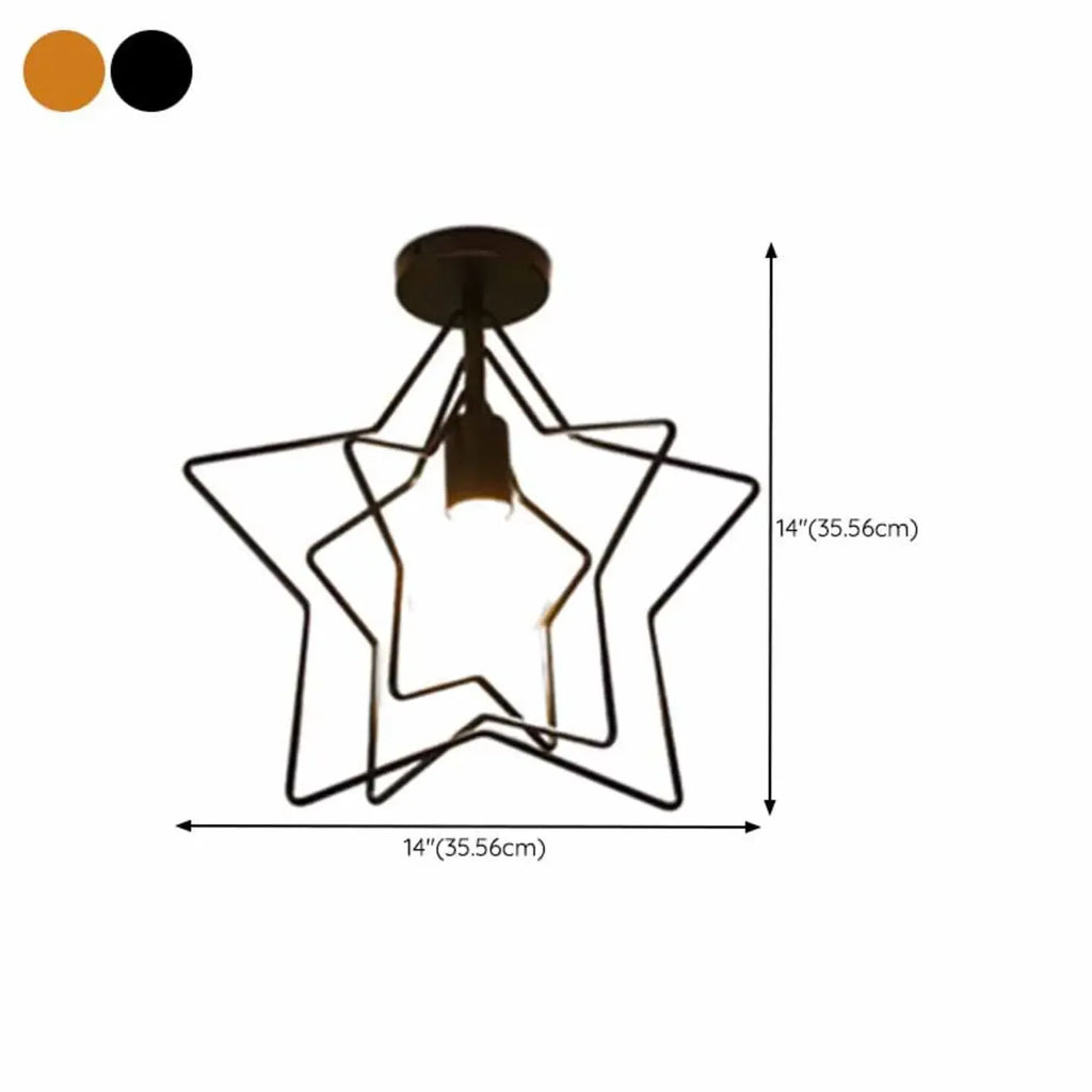 Creative Iron LED Semi Flush Lamp Fixture for Indoor Lighting