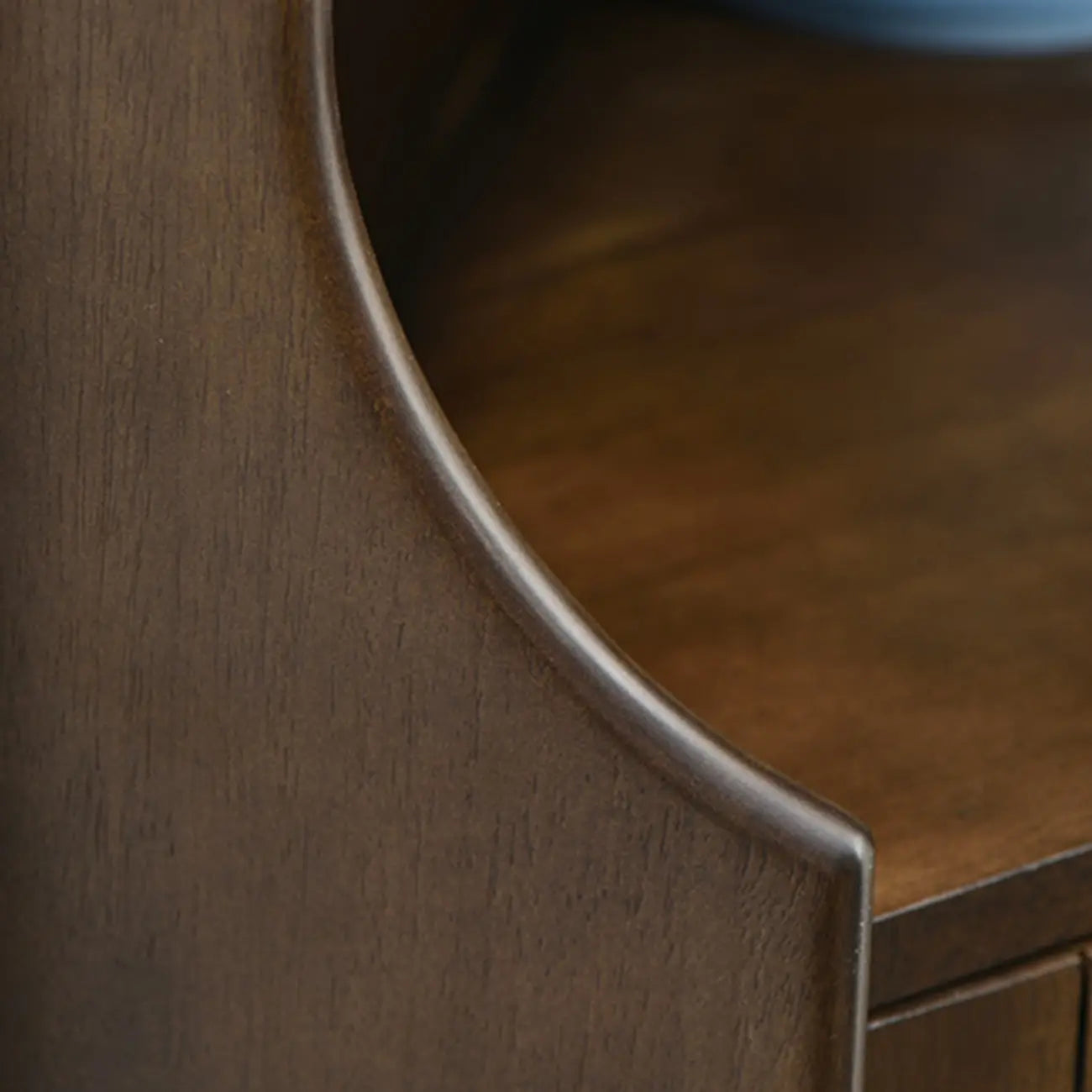 Rustic Brown Wooden Corner Wine Cabinet with Glass Doors