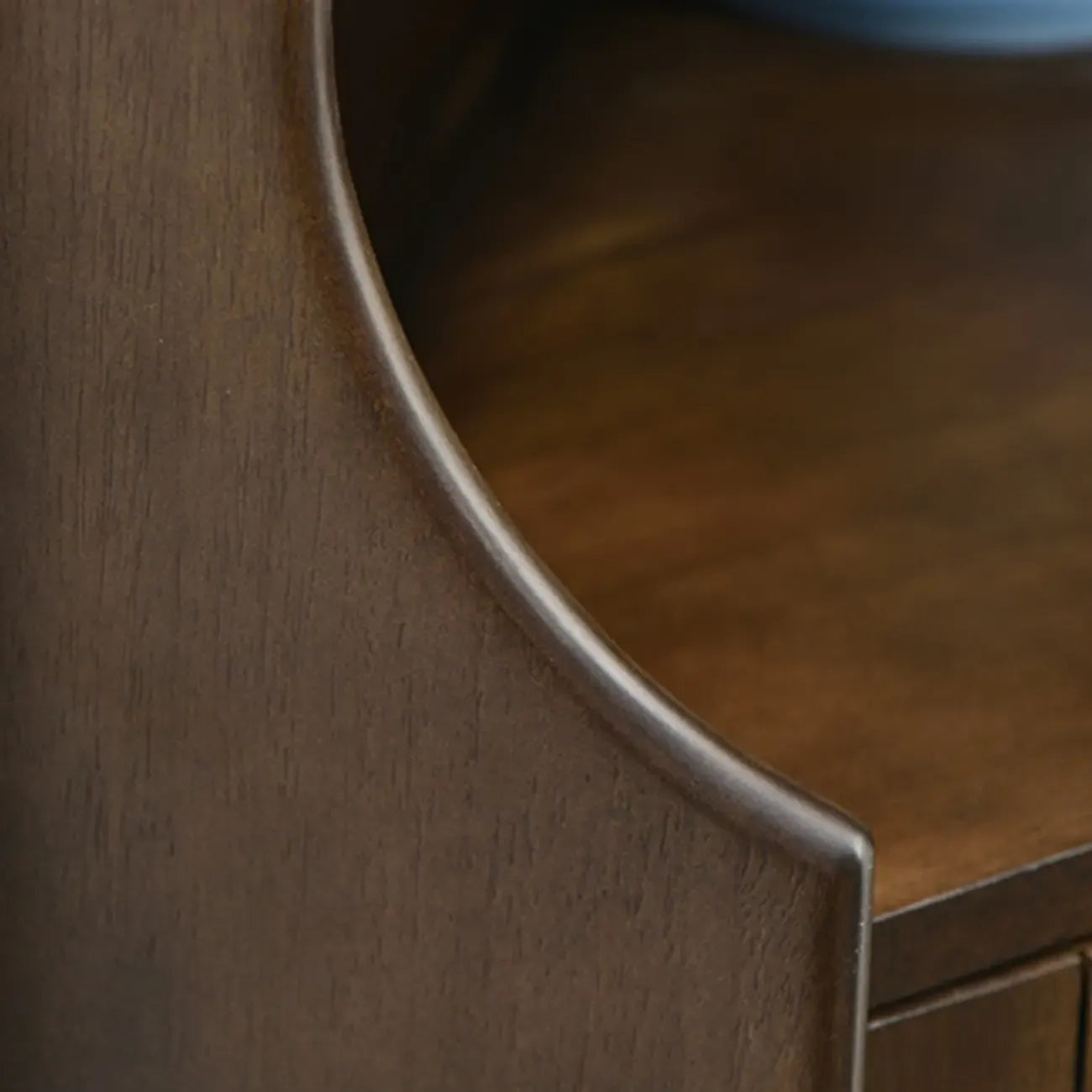Rustic Brown Wooden Corner Wine Cabinet with Glass Doors