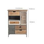 Modern Arched Light Wood Glass Door Display Cabinet