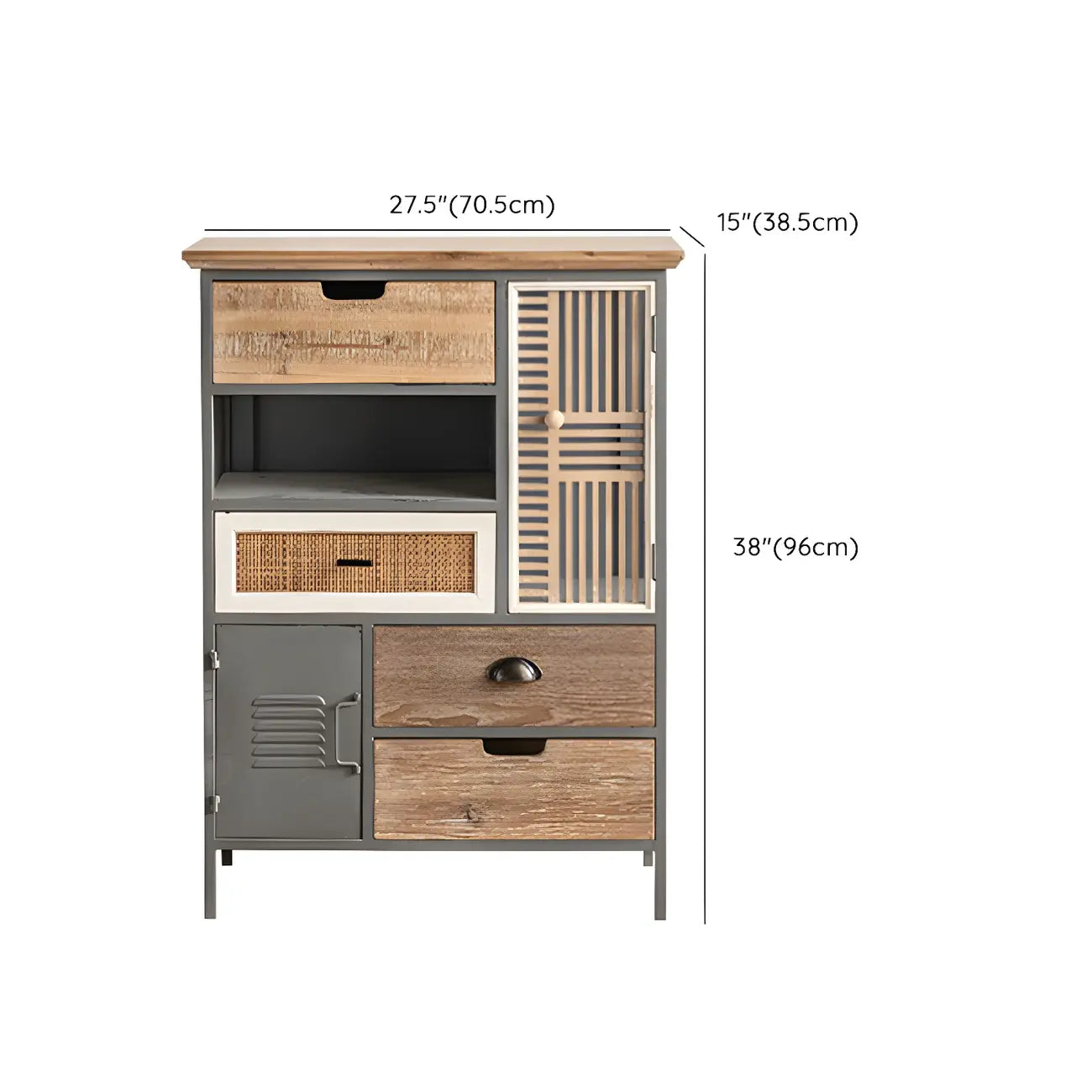 Modern Arched Light Wood Glass Door Display Cabinet