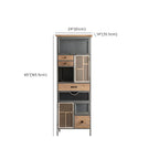 Modern Arched Light Wood Glass Door Display Cabinet