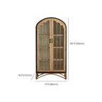 Modern Arched Light Wood Glass Door Display Cabinet