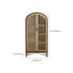 Modern Arched Light Wood Glass Door Display Cabinet