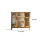 Modern Arched Light Wood Glass Door Display Cabinet