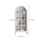 Classic Wooden Display Cabinet with White Curved Doors for Home