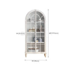 Classic Wooden Display Cabinet with White Curved Doors for Home