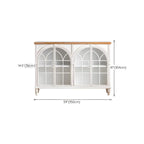 Classic Wooden Display Cabinet with White Curved Doors for Home