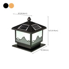 Chic Black House-Shape LED Solar Outdoor Post Lights