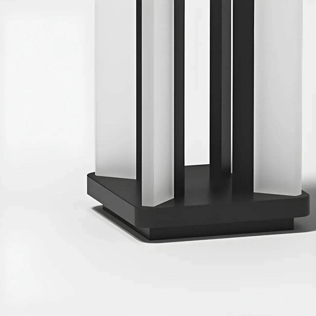 Outdoor Black LED Pillar Table Lamp for Decor with Warm Light