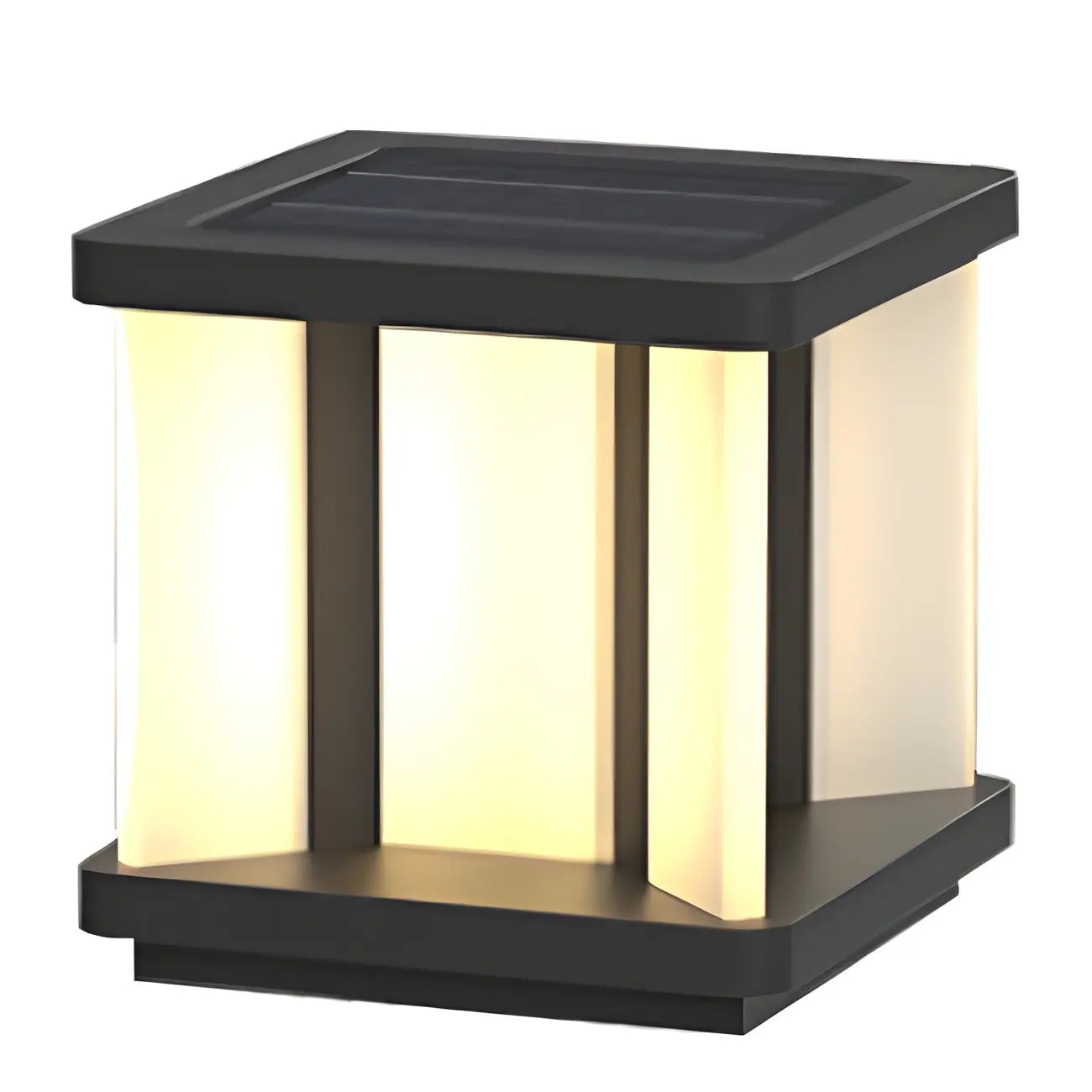 Outdoor Black LED Pillar Table Lamp for Decor with Warm Light