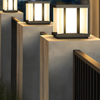 Outdoor Black LED Pillar Table Lamp for Decor with Warm Light