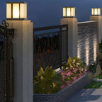 Outdoor Black LED Pillar Table Lamp for Decor with Warm Light