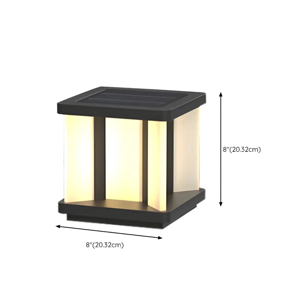 Outdoor Black LED Pillar Table Lamp for Decor with Warm Light