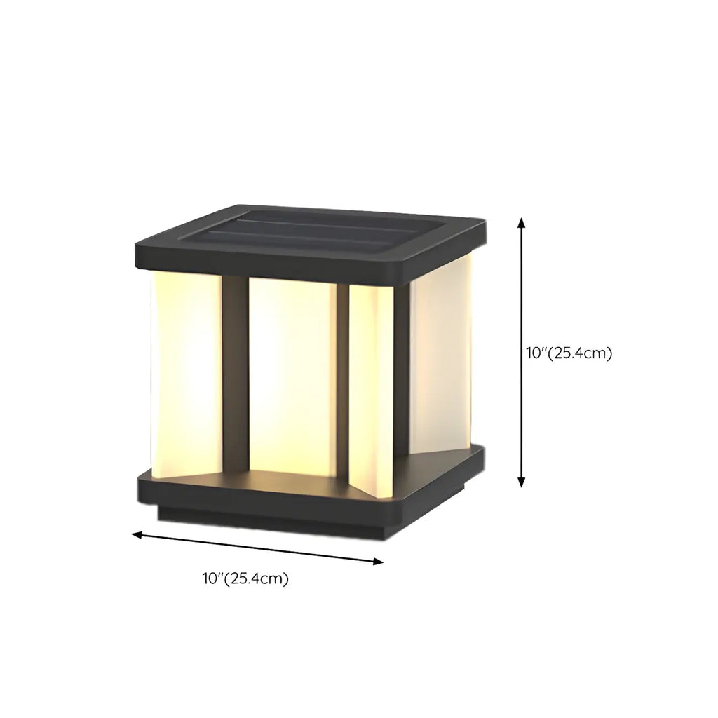 Outdoor Black LED Pillar Table Lamp for Decor with Warm Light