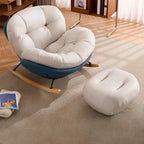 Rounded Upholstered Rocking Chair Contemporary for Bedroom
