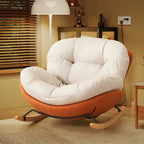 Rounded Upholstered Rocking Chair Contemporary for Bedroom