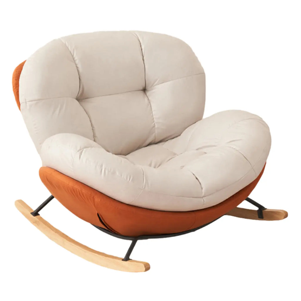 Rounded Upholstered Rocking Chair Contemporary for Bedroom