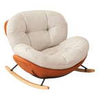 Rounded Upholstered Rocking Chair Contemporary for Bedroom