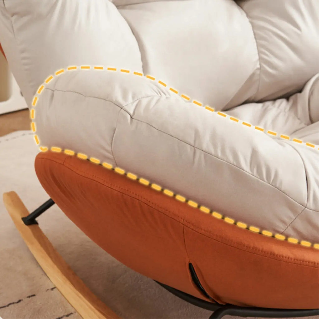 Rounded Upholstered Rocking Chair Contemporary for Bedroom